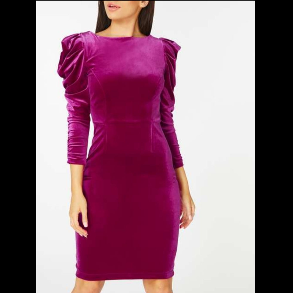 Dorothy Perkins Pink Velvet Bodycon Dress